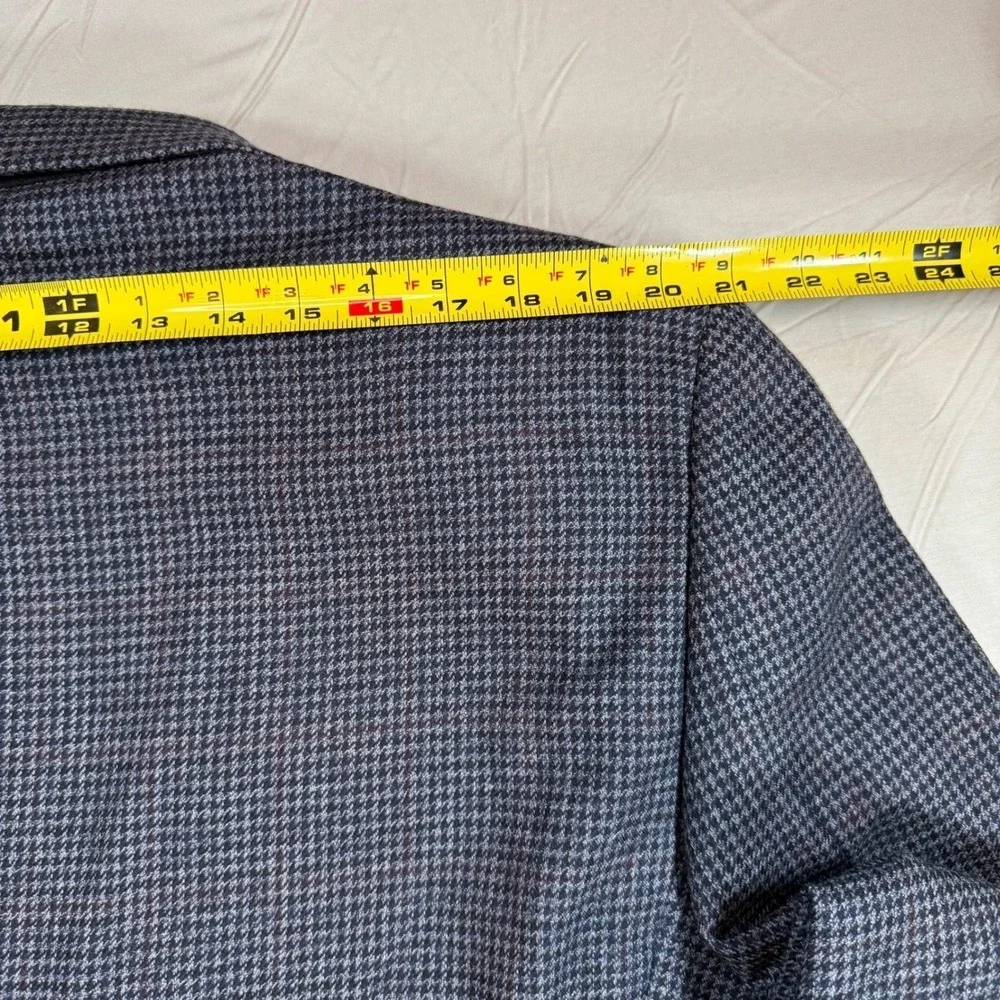 Meeting Street Mens Grey Houndstooth Lambswool Cashmere‎ Blazer Jacket 2 Button